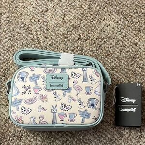 Loungefly Cream and Blue Tea Party Crossbody Bag